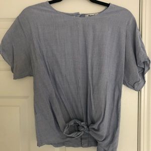 Madewell tie top with button back